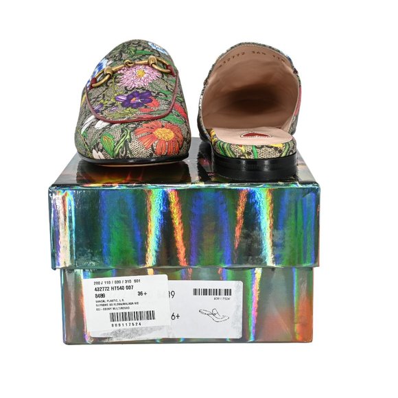 Gucci Women's Princetown GG Supreme Flora Slipper Mules - Picture 6 of 7